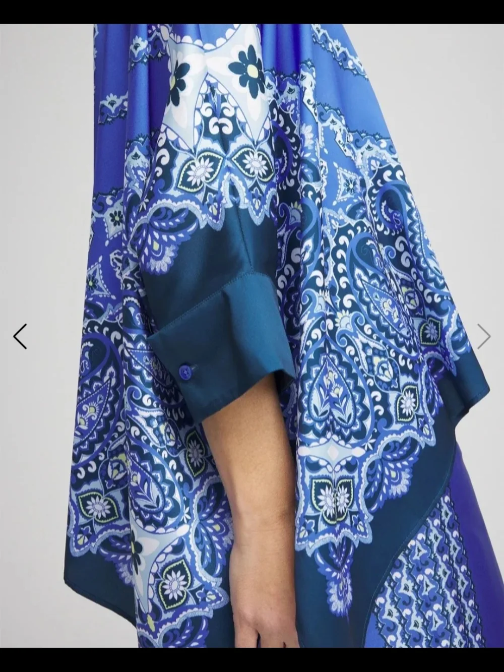 🔥Chico's Blue Printed Paisley Tunic Kimono Poncho Top & FREE GIFT L-XL - Picture 3 of 16